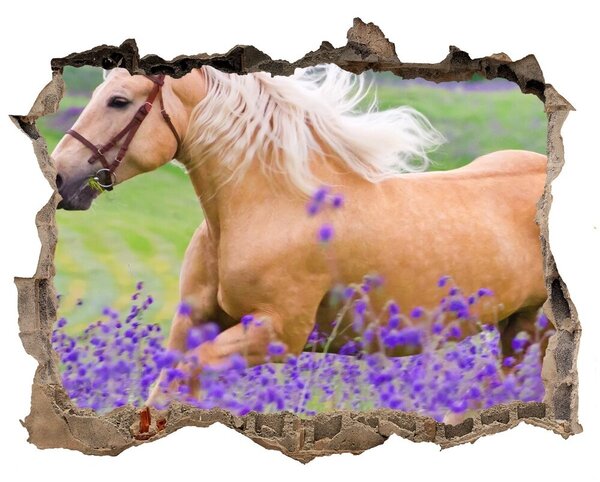Autocolant autoadeziv gaură Un cal într-un câmp de lavandă
