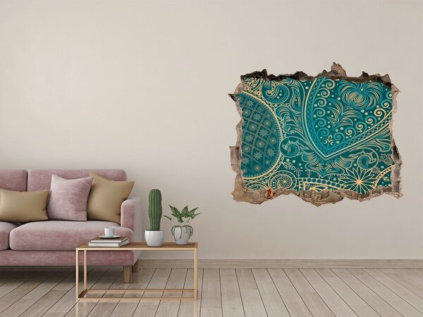 Autocolant gaură 3D Model boho verde