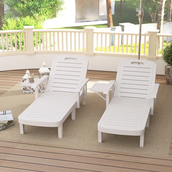 Outsunny Set 2 Șezlonguri cu Spătar Reglabil în 5 Poziții, Măsuță și Brațe Ergonomice, 79x158x88 cm, Gri | Aosom Romania