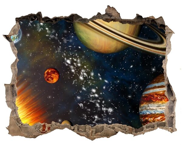 Autocolant 3D gaura cu priveliște Explozie cosmică