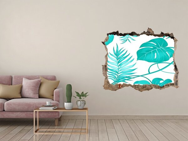 Autocolant gaură 3D Paradis tropical în spatele zidului
