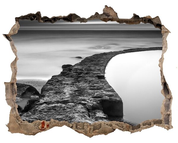 Fototapet 3D gaură în perete Plajă cu pietriș