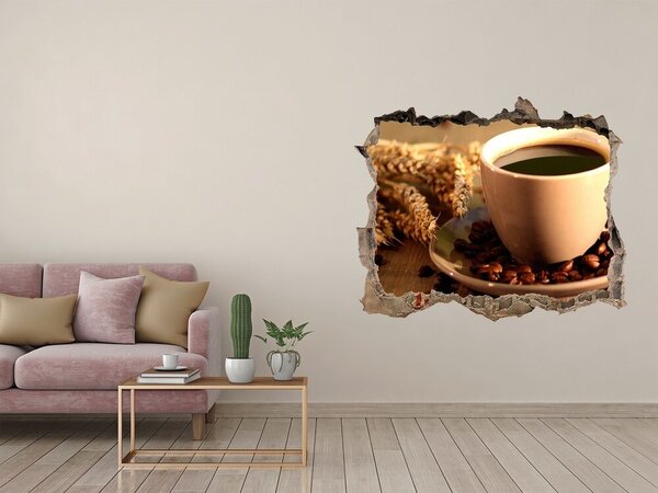 Autocolant gaură 3D Cafea cu boabe