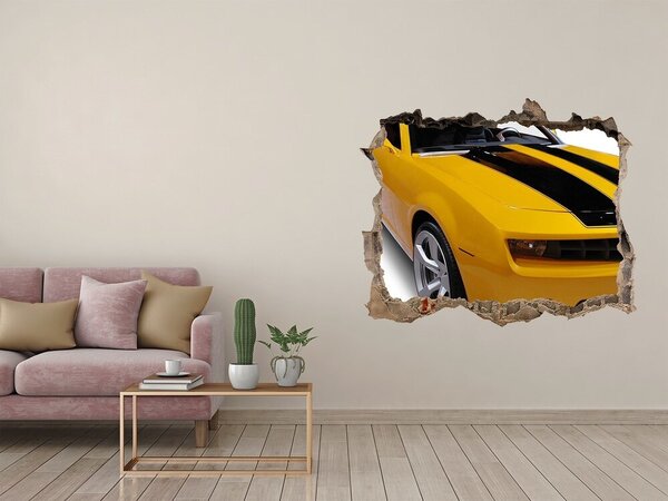 Autocolant gaură 3D Mașină sport de aur
