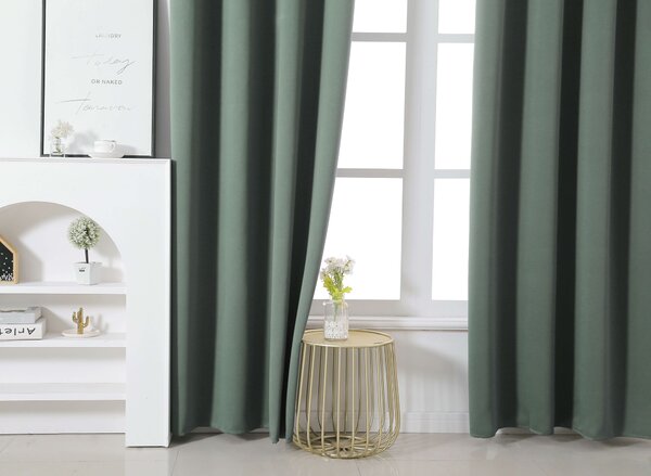 Draperie verde-gri OXFORD 140x250 cm Agatat: Inele metalice