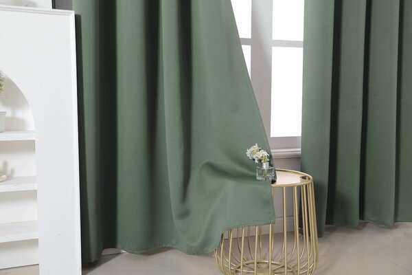 Draperie verde-gri OXFORD 140x250 cm Agatat: Inele metalice