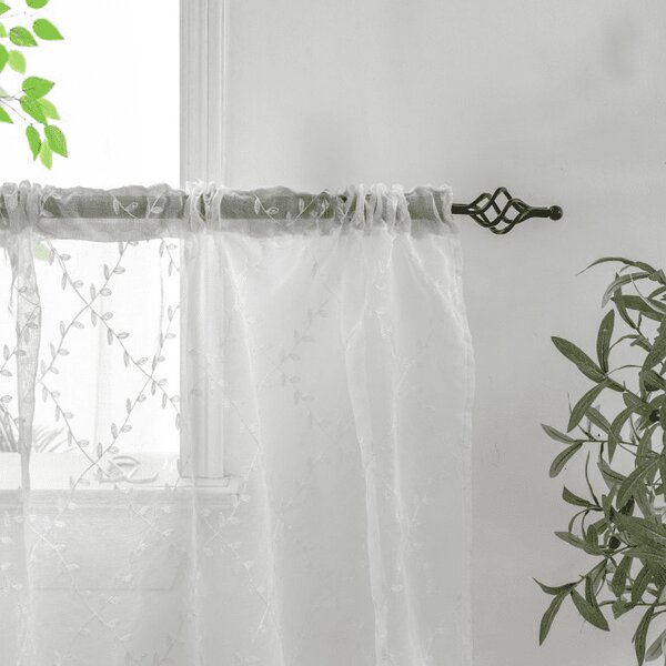 Draperie VINTORA cu model de frunze 140x250 cm Agatat: Inele metalice