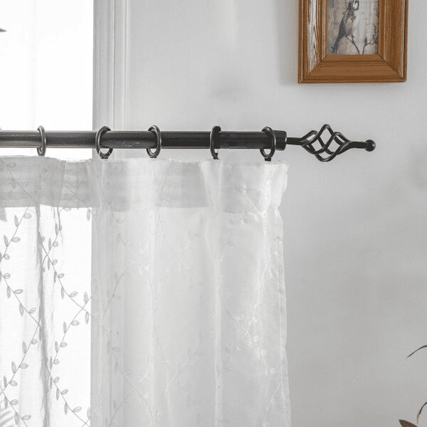 Draperie VINTORA cu model de frunze 140x250 cm Agatat: Inele metalice