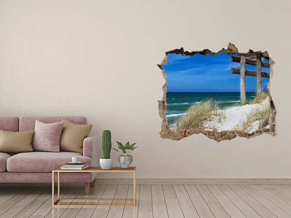 Naklejka fototapeta 3D na ścianę Plajă tropicală cu un dig de lemn