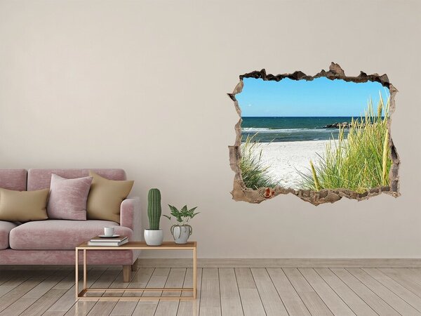 Naklejka fototapeta 3D widok O plajă fermecătoare cu vedere la mare