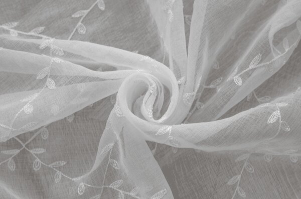 Draperie VINTORA cu model de frunze 140x250 cm Agatat: Inele metalice
