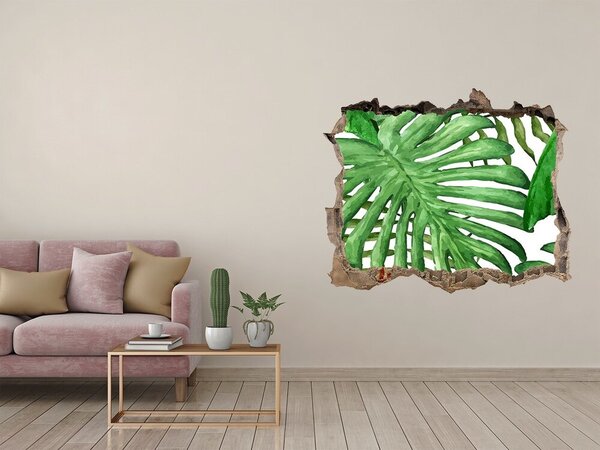 Okleina 3D dziura naklejka Jungla verde din spatele zidului