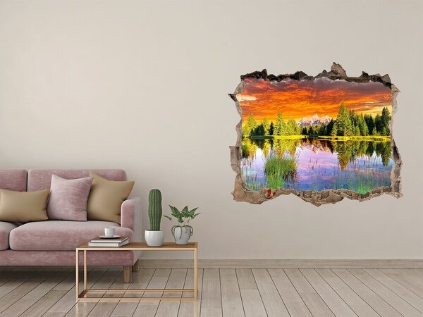 Naklejka fototapeta 3D widok Peisaj montan la apus