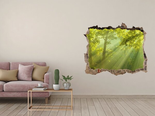 Naklejka fototapeta 3D widok Pădure verde cu raze de soare