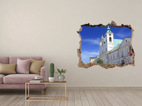 Fototapeta dziura na ścianę 3d Biserica istorică din oraș