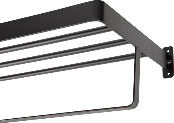 Cuier de perete pentru prosoape HANDY 60x22 cm, negru