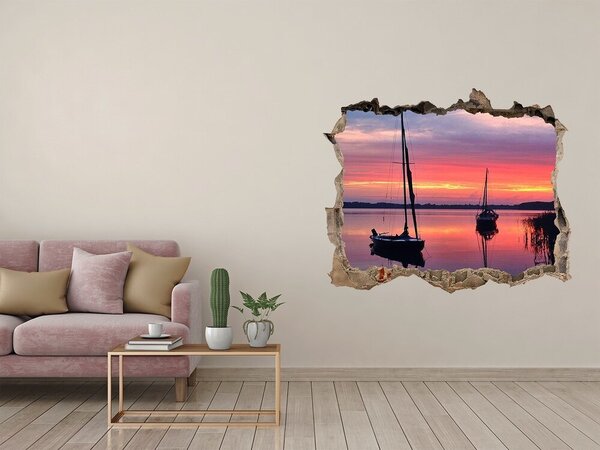 Naklejka fototapeta 3D Apus de soare peste lac