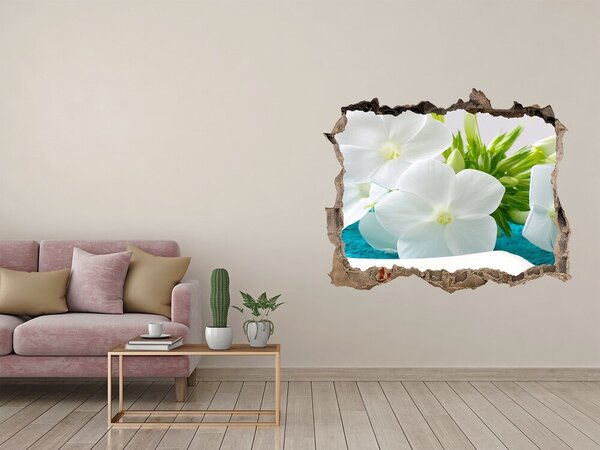 Fototapeta dziura na ścianę Un paradis al florilor în spatele zidului