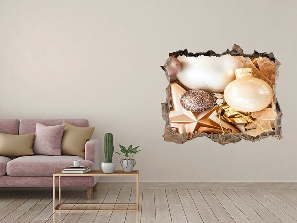 Fototapeta naklejka na ścianę Decorațiuni de Crăciun cu gaură în perete