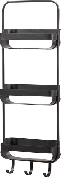 Polita metalica pentru baie RAKKA 81x31 cm, negru cu patina