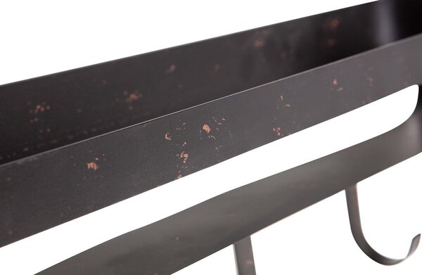 Polita metalica pentru baie RAKKA 81x31 cm, negru cu patina