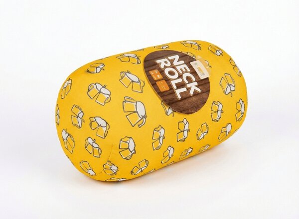 Perna de calatorie BEER NECK ROLL 30x15 cm, galben
