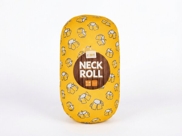 Perna de calatorie BEER NECK ROLL 30x15 cm, galben
