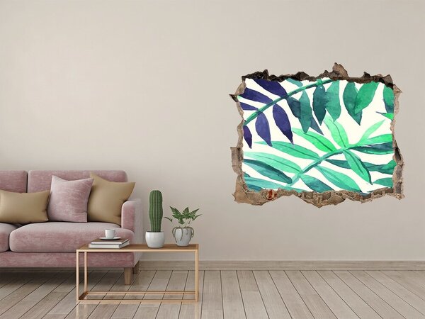 Okleina 3D dziura na ścianę Jungla verde din spatele zidului