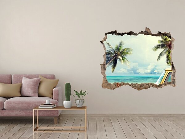 Fototapeta dziura na ścianę Oază tropicală cu o mașină galbenă