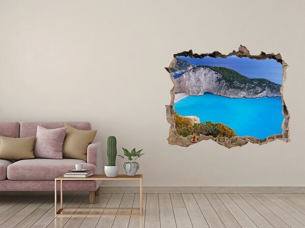 Autocolant de perete gaură 3D Golful Zakynthos