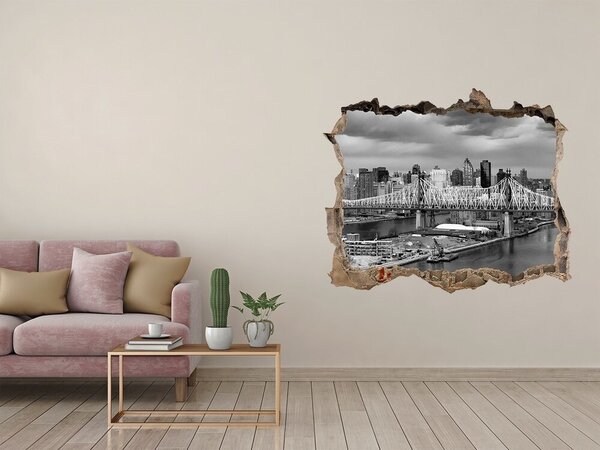 Fototapet 3D gaură în perete Podul din New York