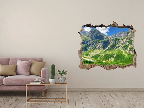 Autocolant un zid spart cu priveliște Panoramă montană cu un lac