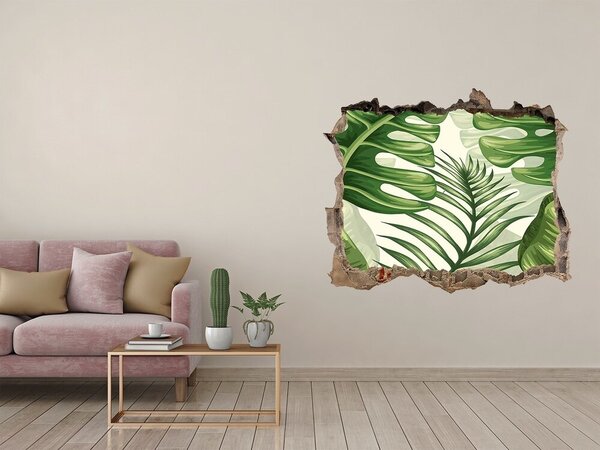 Autocolant gaură 3D Jungla verde din spatele zidului