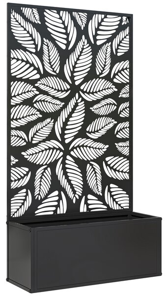 Outsunny Jardinieră cu Grilaj pentru Plante Cățărătoare cu Montare pe Perete sau Independent, 61x23x113 cm, Negru | Aosom Romania