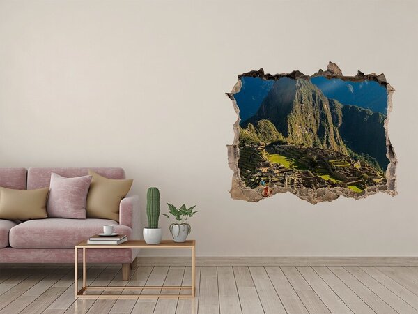 Autocolant gaură 3D Monumente incașe din Machu Picchu
