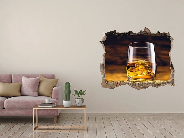 Autocolant autoadeziv gaură Un pahar de whisky cu gheață