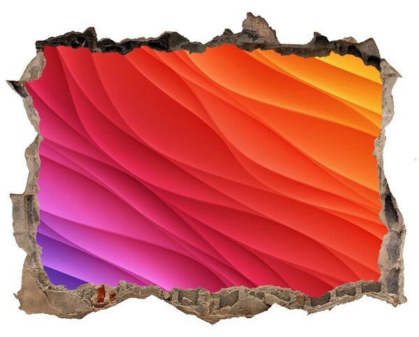 Fototapet 3D gaură în perete Valuri colorate
