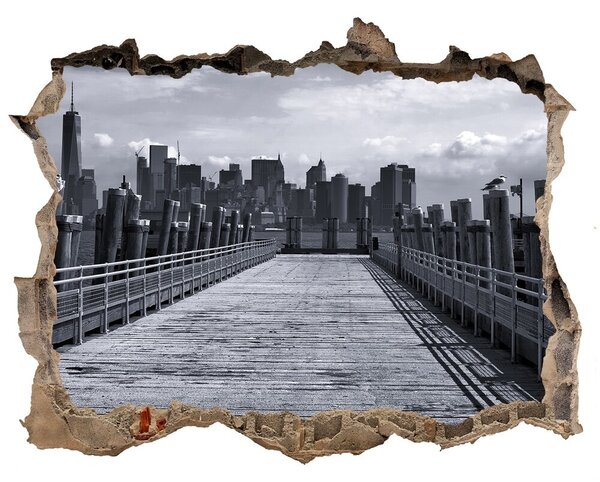 Fototapet un zid spart cu priveliște New york panorama