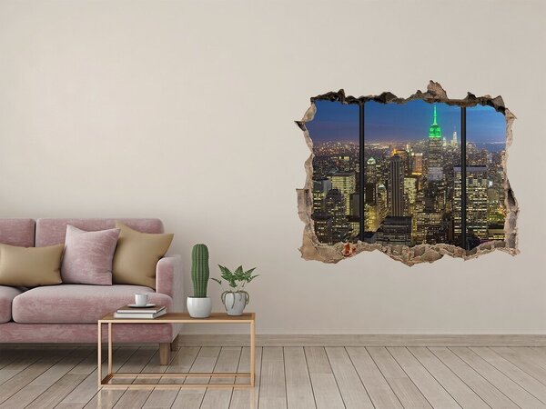 Autocolant gaură 3D New York-ul noaptea