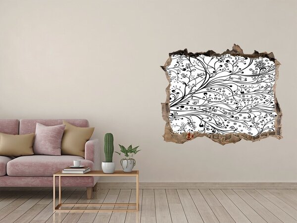 Autocolant de perete gaură 3D Model floral pe perete