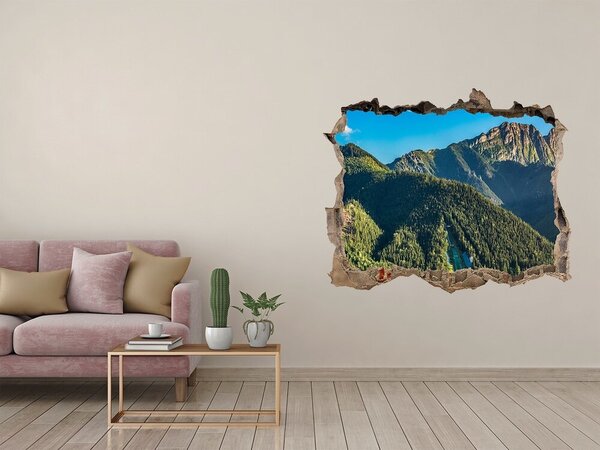 Fototapet 3D gaură în perete Peisaj montan cu o vale