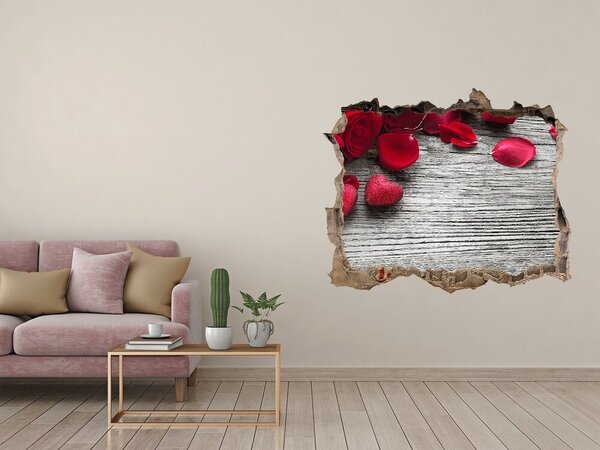 Autocolant gaură 3D Spațiu romantic cu trandafiri