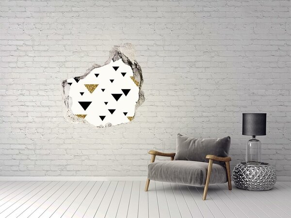 Fototapet un zid spart cu priveliște Design modern cu triunghiuri