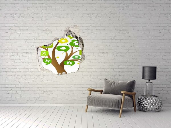 Fototapet 3D gaură în perete Lumea verde a naturii