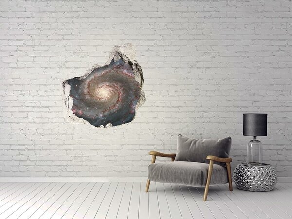 Autocolant 3D gaura cu priveliște Galaxia Gaură în Zid