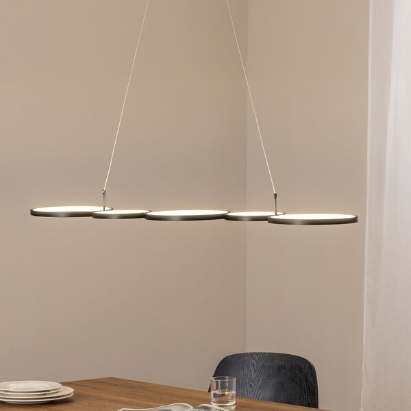 Milagro Lighting Lampă suspendată LED Olympia, metal, negru, 4.000 K, Negru, Camera de zi / sufragerie, Metal, Modern