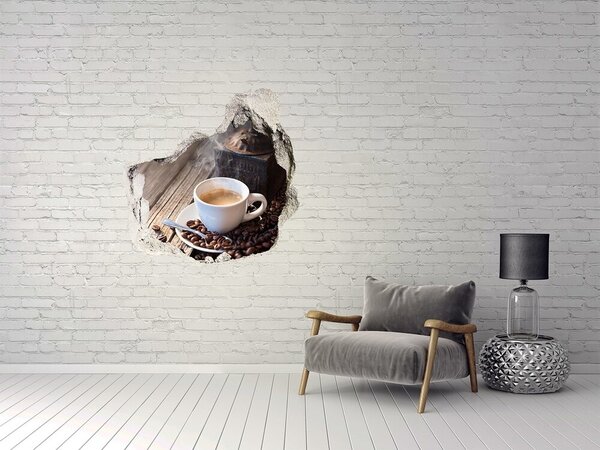 Autocolant 3D gaura cu priveliște Cafea într-o cafenea confortabilă