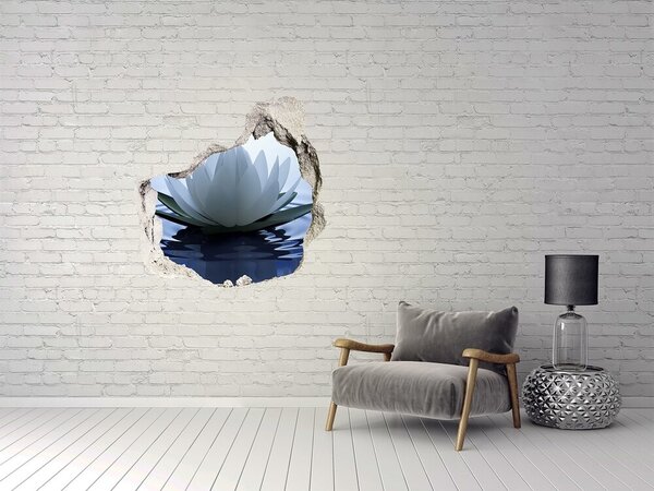 Autocolant 3D gaura cu priveliște Floare de lotus pe apă