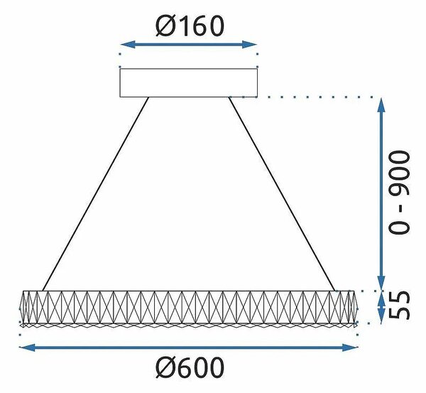 Lampa LED MS002-CP ROSE GOLD 60cm