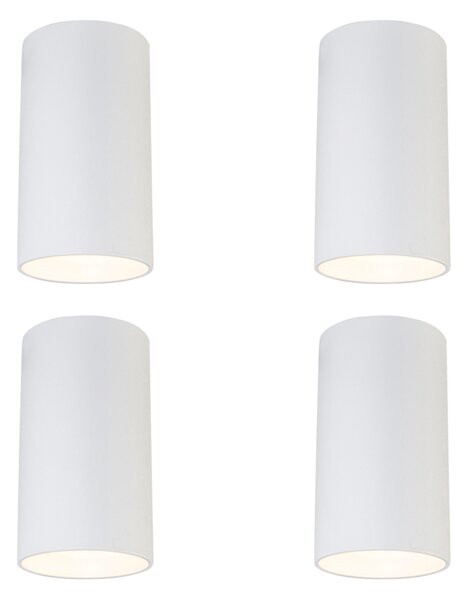 Set de 4 spoturi moderne albe montate la suprafață 5,5 cm GU10 50 mm - Tuba